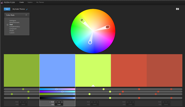 「Adobe Kuler」の画面