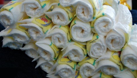 紙おむつがたくさん